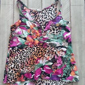 Reserva Natural Vibrant Multicolor Leopard Print Women's Top